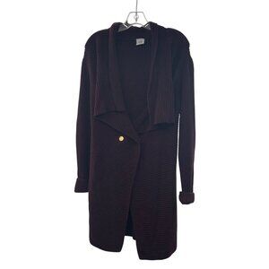 Cabi Womens Knit Duster Cardigan Double Breasted Dark Purple Size Medium